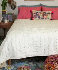 Natural Life Border Print Stitch Quilt