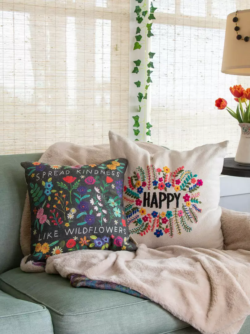 Natural Life Hand Embroidered Pillow NEW & TRENDING 18 Natural Life Hand Embroidered Pillow NEW & TRENDING