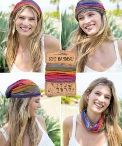 Natural Life Border Print Boho Bandeau Accessories
