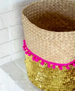 Natural Life Sequin Basket