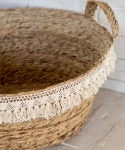 Natural Life Macrame Fringe Basket