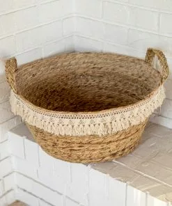Natural Life Macrame Fringe Basket