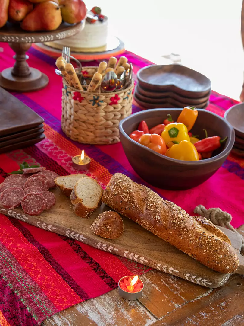 Natural Life Hand Carved Bread Board 3 Natural Life Hand Carved Bread Board