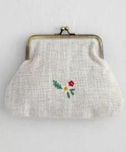 Natural Life Embroidered Coin Purse Back To Campus