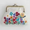Natural Life Embroidered Coin Purse Back To Campus