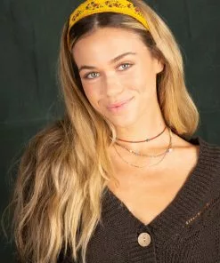 Natural Life Embroidered Velvet Headband