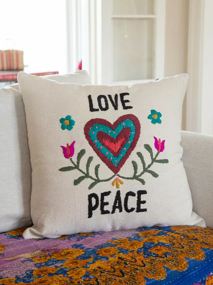 Natural Life Hand Embroidered Pillow NEW & TRENDING 4 Natural Life Hand Embroidered Pillow NEW & TRENDING