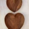 Natural Life Set Of 4 Wooden Heart Plates 1 Natural Life Set Of 4 Wooden Heart Plates