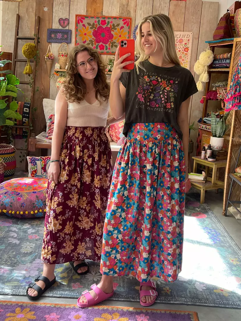 Natural Life Meadow Smocked Midi Skirt 14 Natural Life Meadow Smocked Midi Skirt