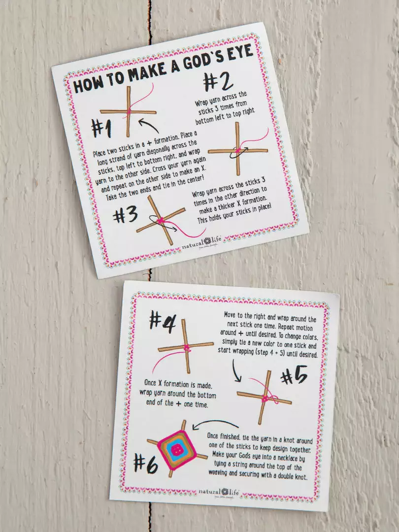 Natural Life Tiny God's Eye Craft Kit FUN & GIFTS 6 Natural Life Tiny God's Eye Craft Kit FUN & GIFTS