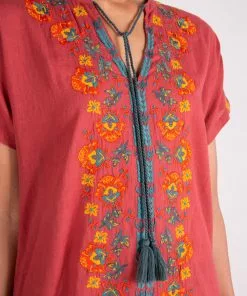 Natural Life Beach & Outdoors Embroidered Tassel Dress