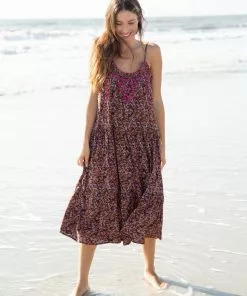 Natural Life Embroidered Harley Midi Dress NEW & TRENDING