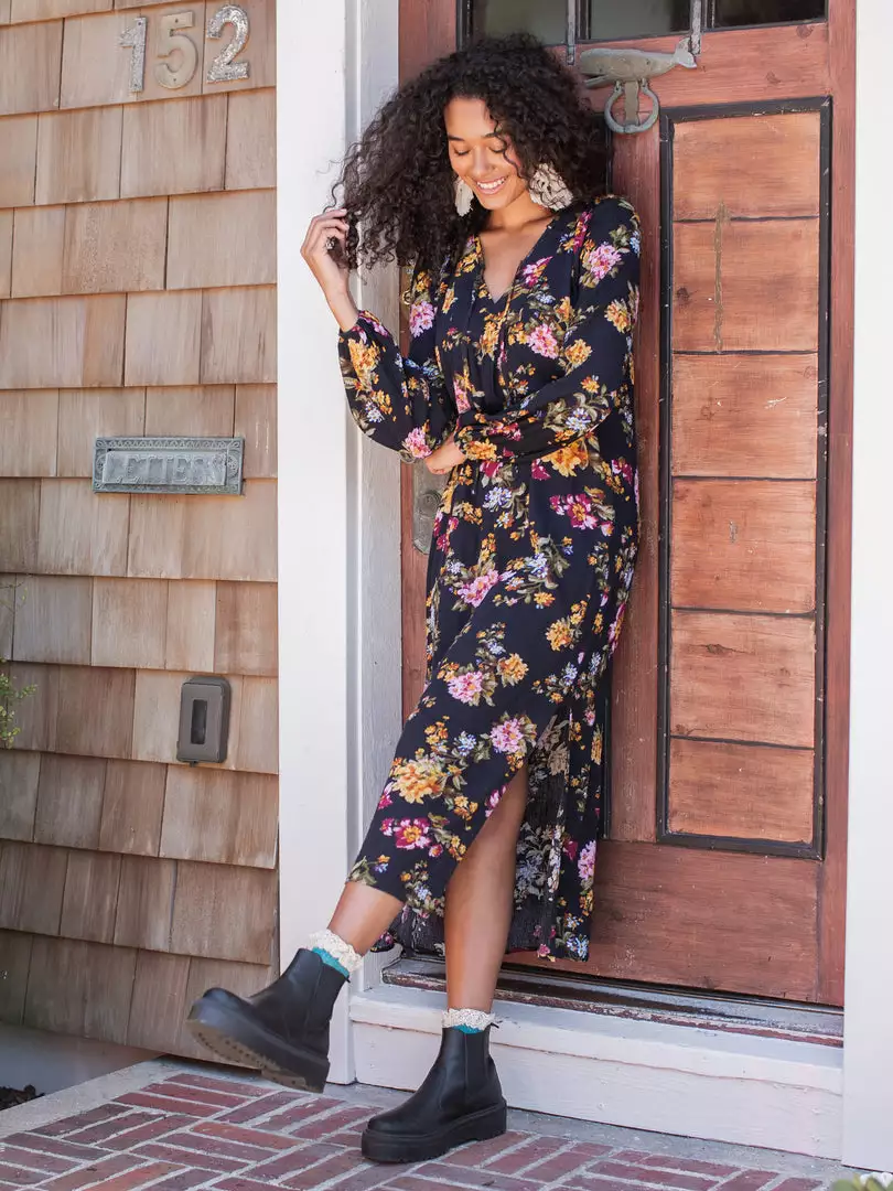 Natural Life CLOTHES Rowan Side Slit Midi Dress 3 Natural Life CLOTHES Rowan Side Slit Midi Dress