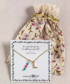 Natural Life Initial Charm Necklace Best Selling Gifts