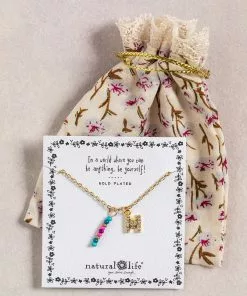 Natural Life Initial Charm Necklace Best Selling Gifts
