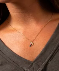 Natural Life Initial Charm Necklace Best Selling Gifts