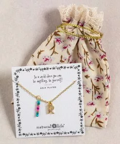 Natural Life Initial Charm Necklace Best Selling Gifts