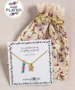 Natural Life Initial Charm Necklace Best Selling Gifts