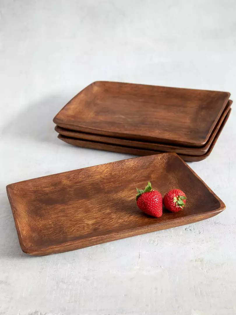 Natural Life Set Of 4 Wooden Plates 3 Natural Life Set Of 4 Wooden Plates