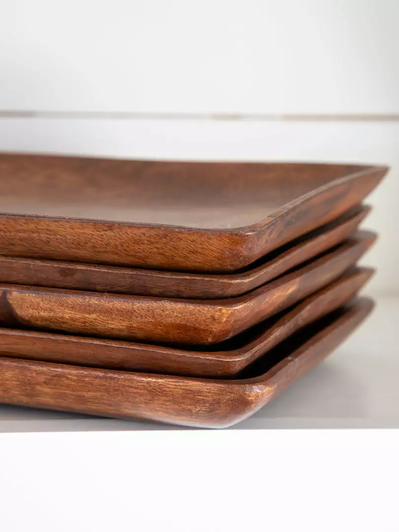 Natural Life Set Of 4 Wooden Plates 5 Natural Life Set Of 4 Wooden Plates