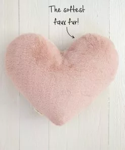 Natural Life Back To Campus Faux Fur Heart Pillow