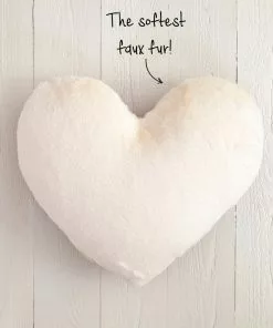 Natural Life Back To Campus Faux Fur Heart Pillow