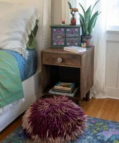 Natural Life Ziggy Shag Pouf Back To Campus