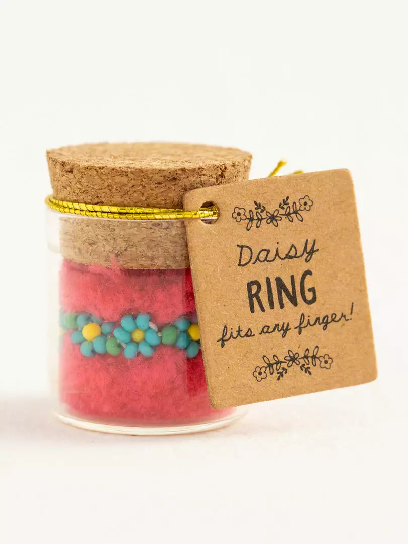 Natural Life Beaded Daisy Ring 6 Natural Life Beaded Daisy Ring