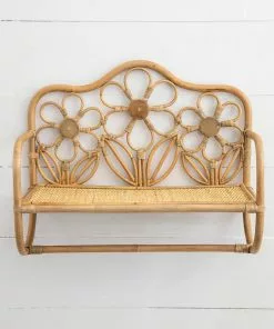 Natural Life Floral Rattan Wall Shelf