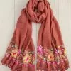 Natural Life Embroidered Pom Pom Scarf SUMMER SHOP