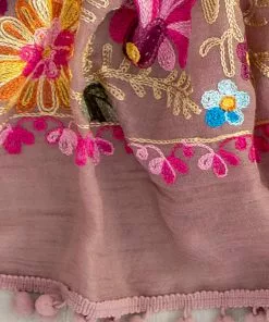 Natural Life Embroidered Pom Pom Scarf SUMMER SHOP 23 Natural Life Embroidered Pom Pom Scarf SUMMER SHOP