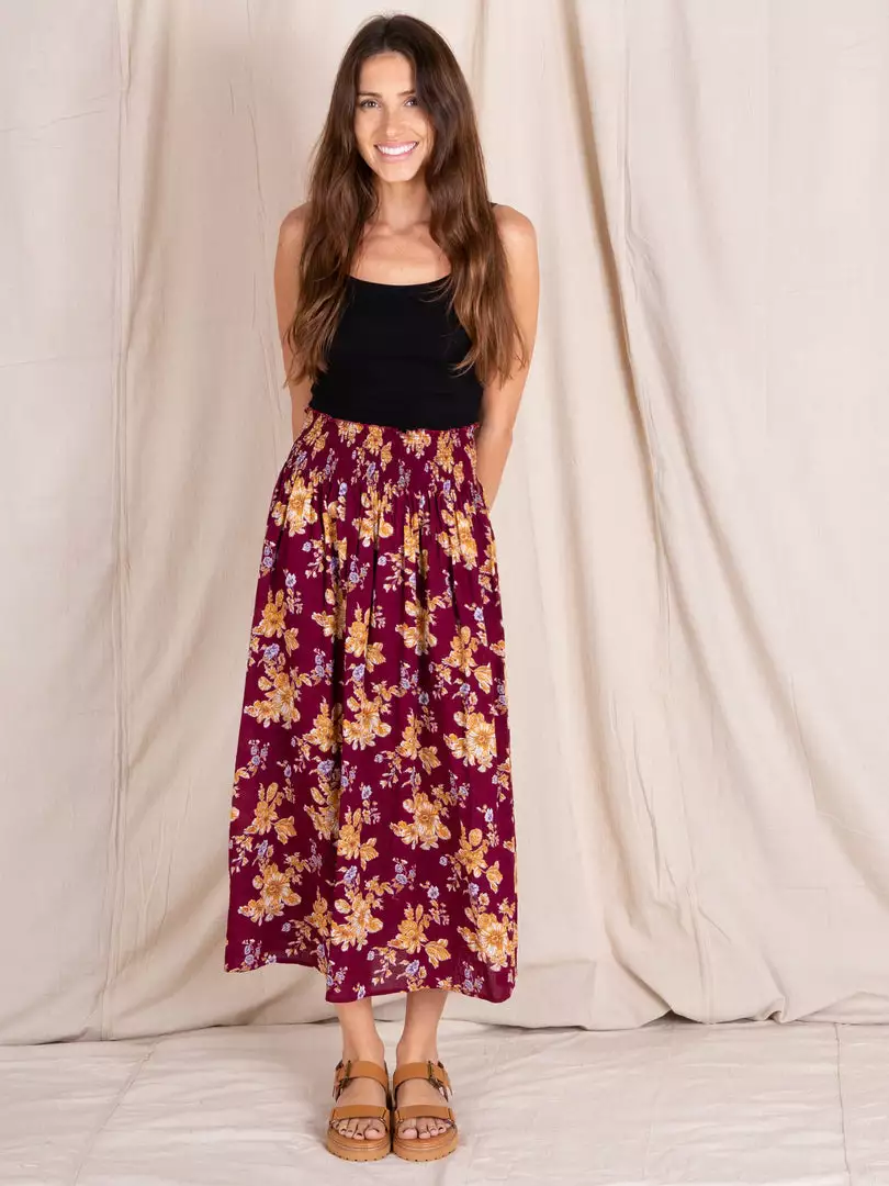 Natural Life Meadow Smocked Midi Skirt 10 Natural Life Meadow Smocked Midi Skirt