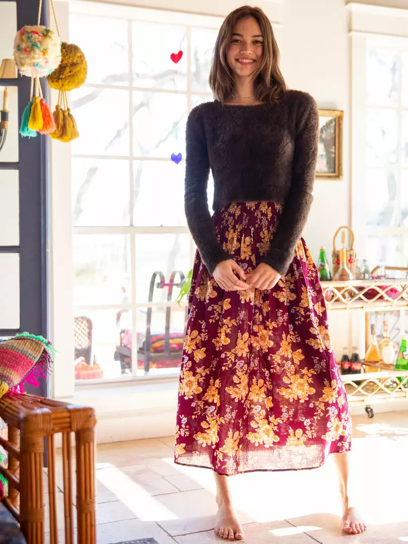 Natural Life Meadow Smocked Midi Skirt 9 Natural Life Meadow Smocked Midi Skirt