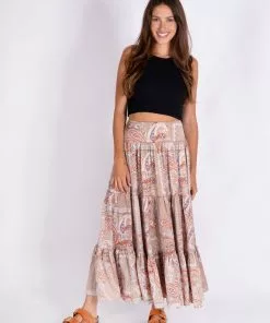 Natural Life Printed Satin Hanna Maxi Skirt NEW & TRENDING