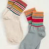 Natural Life Back To Campus Striped Retro Crew Sock Set 1 Natural Life Back To Campus Striped Retro Crew Sock Set