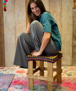 Natural Life Crochet Side Table Stool Back To Campus