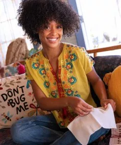 Natural Life Embroidered Tassel Top SUMMER SHOP