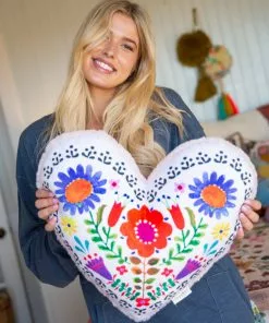 Natural Life Back To Campus Faux Fur Heart Pillow