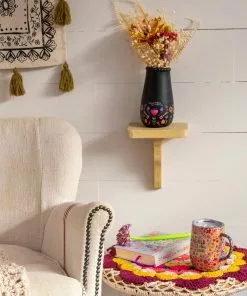 Natural Life Wooden Wall Shelf Back To Campus