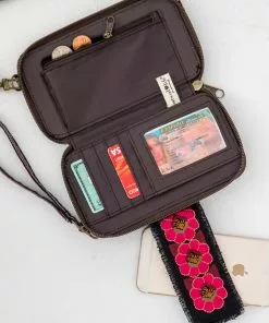 Natural Life Back To Campus Embroidered Wristlet