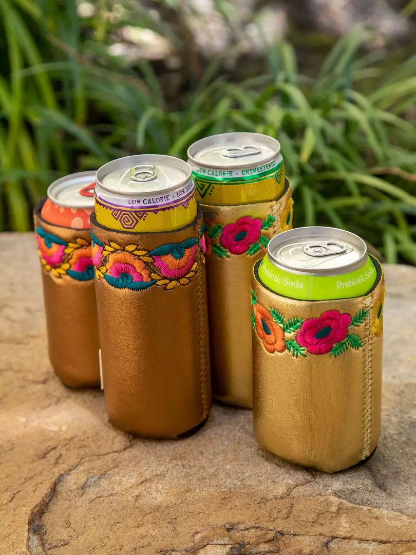 Natural Life Embroidered Drink Cozie Set 7 Natural Life Embroidered Drink Cozie Set